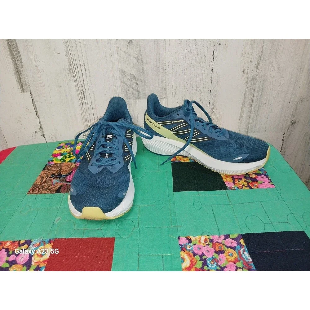 Men's Salomon Aero Blaze, Blue Ashes/Sunny Lime 8.5 Men's
